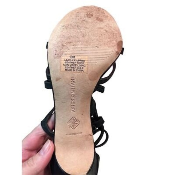 Antonio Melani Women's Black Strappy Caged Heels Size 10M Formal - Picture 11 of 16